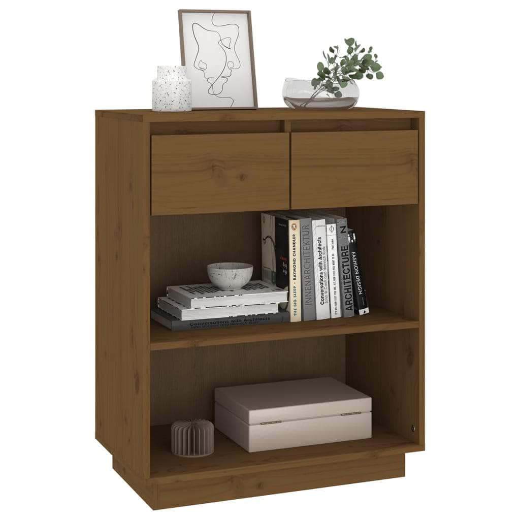 Console Cabinet Solid Wood Pine Brown/Natural/White/Black