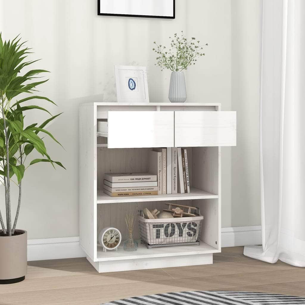 Console Cabinet Solid Wood Pine Brown/Natural/White/Black