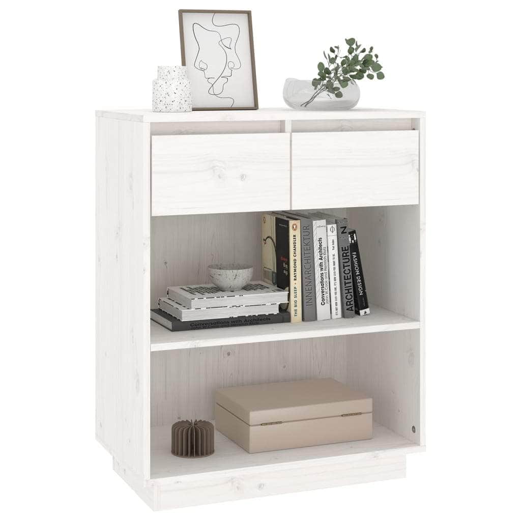 Console Cabinet Solid Wood Pine Brown/Natural/White/Black