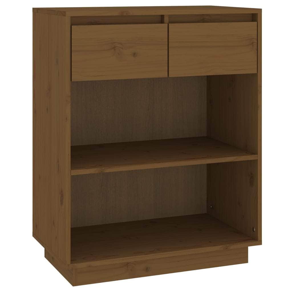Console Cabinet Solid Wood Pine Brown/Natural/White/Black