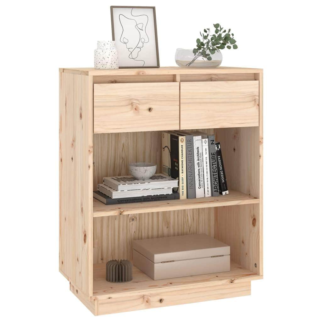 Console Cabinet Solid Wood Pine Brown/Natural/White/Black