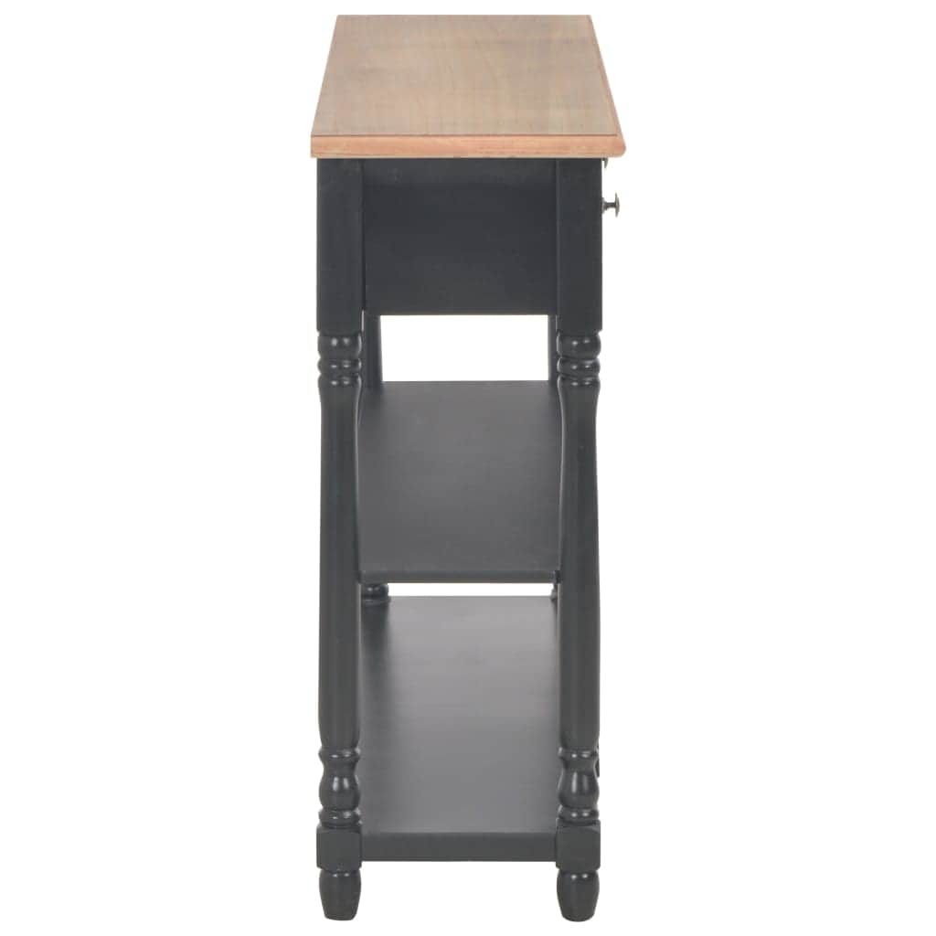 Console Table 3 Drawer 2 Shelf Engineered Wood Hallway Storage Unit Black