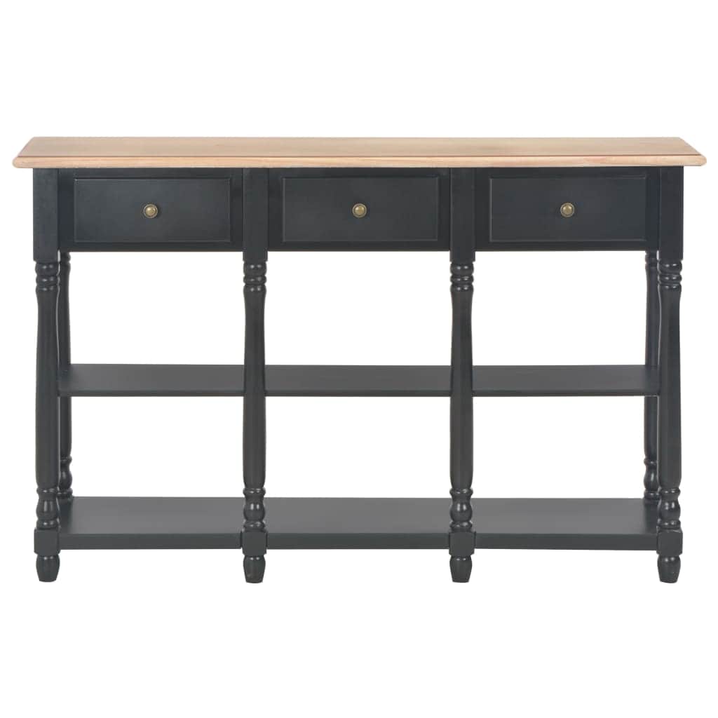 Console Table 3 Drawer 2 Shelf Engineered Wood Hallway Storage Unit Black