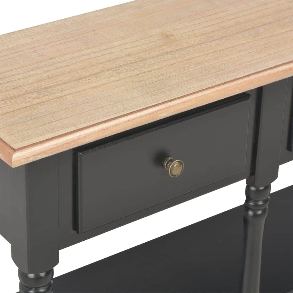 Console Table 3 Drawer 2 Shelf Engineered Wood Hallway Storage Unit Black