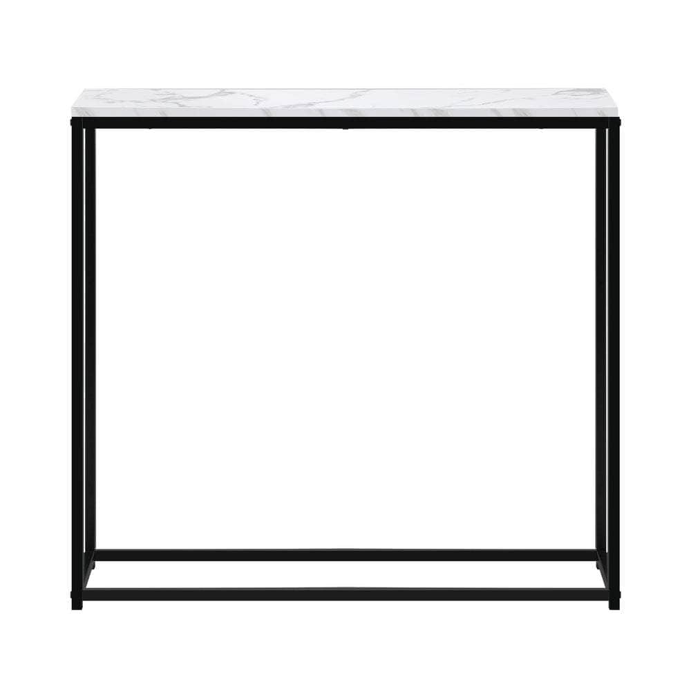 Console Table Marble-look Iron Black&White