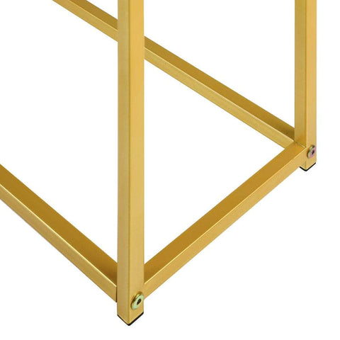 Console Table Marble-look Iron Gold&White