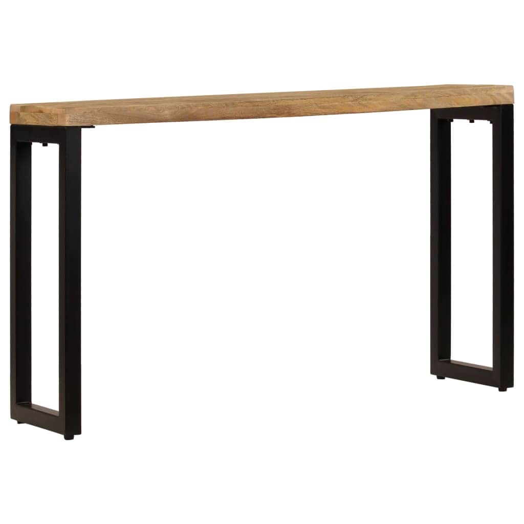 Console Table, Solid Mango Wood and Steel