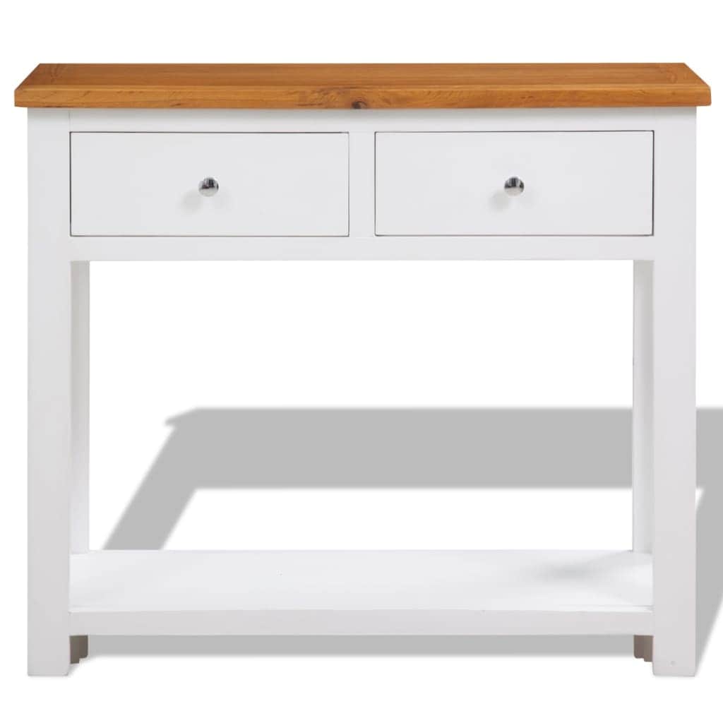 Console Table Solid Oak Wood