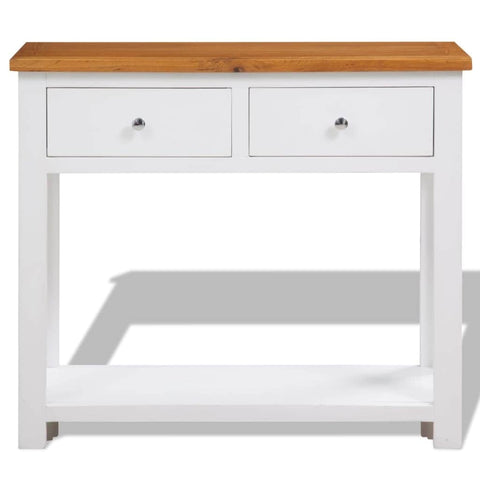 Console Table Solid Oak Wood