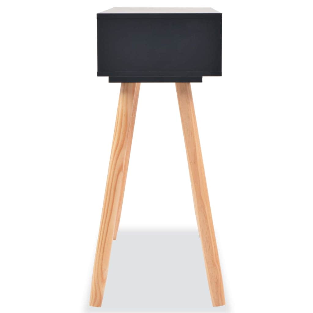 Console Table Solid Pinewood Black
