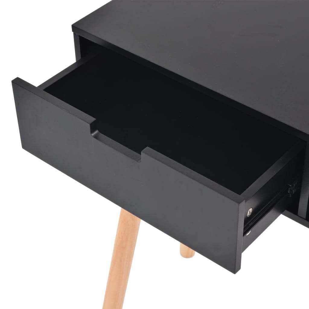 Console Table Solid Pinewood Black