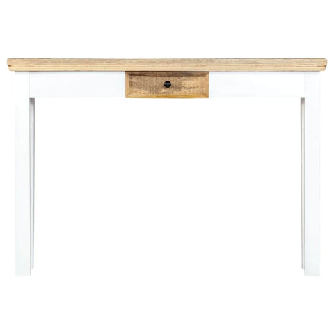 Console Table White and Brown Solid Mango Wood