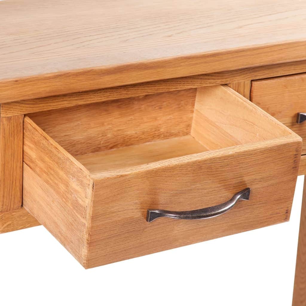 Console Table with 2 Drawers Solid Oak Wood