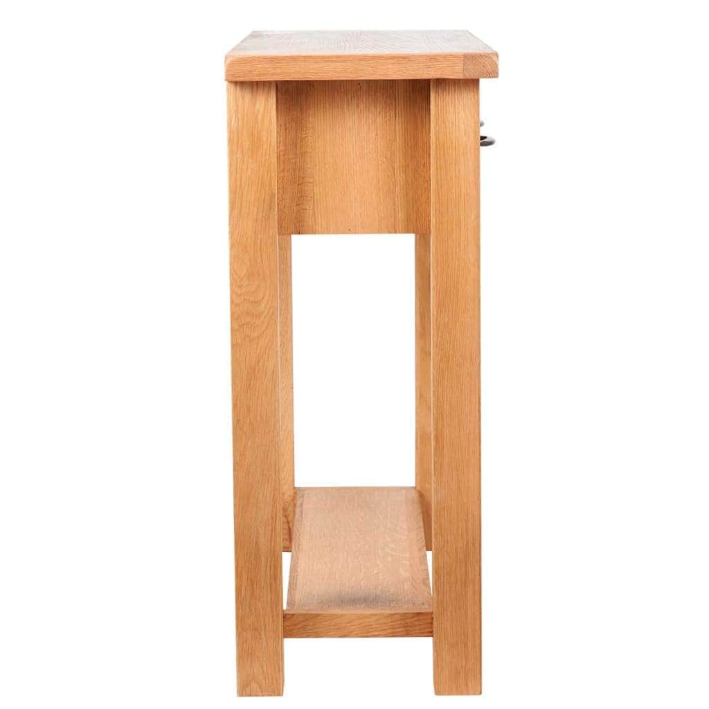 Console Table with 2 Drawers Solid Oak Wood