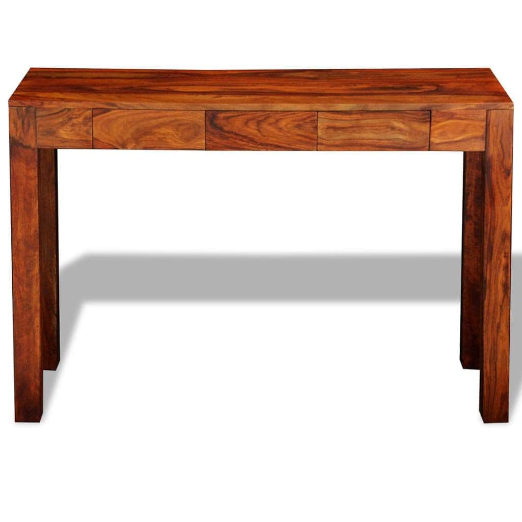 Console Table With 3 Drawers 80 Cm Solid Sheesham Wood