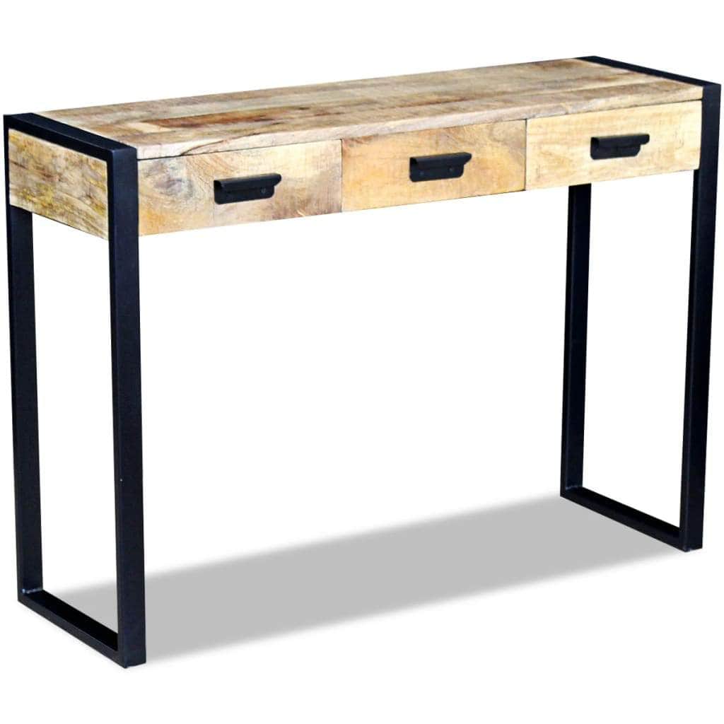 Console Table With 3 Drawers Solid Mango Wood