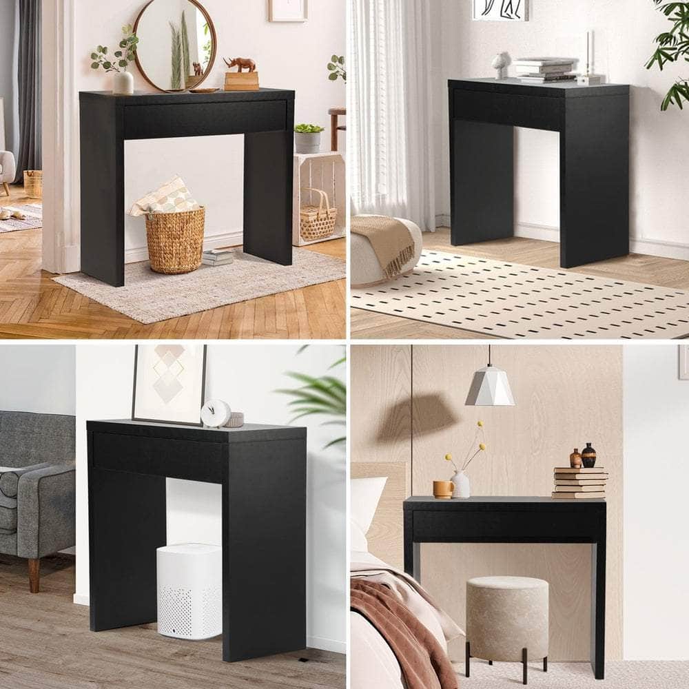 Console Table with Drawer Black/White