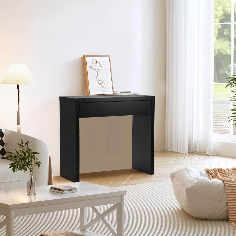 Console Table with Drawer Black/White