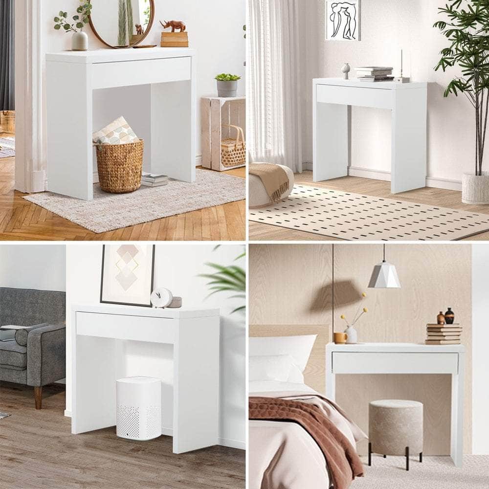 Console Table with Drawer Black/White
