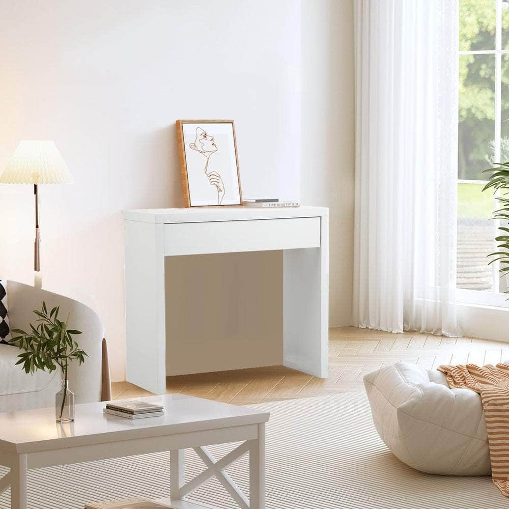 Console Table with Drawer Black/White