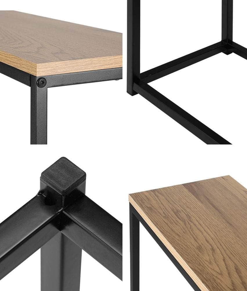Console Table Wooden Tabletop Black&Wood