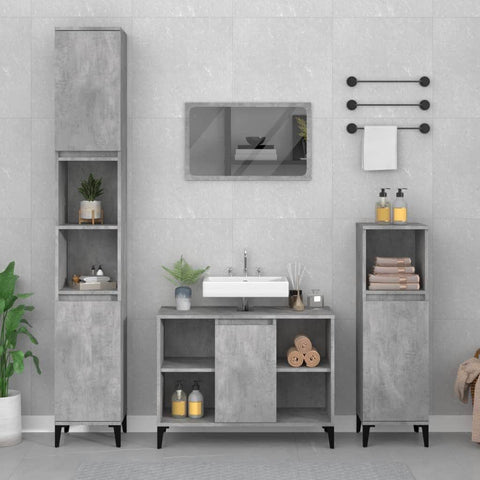 Contemporary 2-Pcs White Engineered Wooden Bath Set