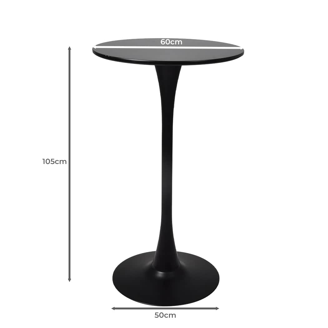 Contemporary 2x Round Bar Table Pub Tables Black  Easy Assembly