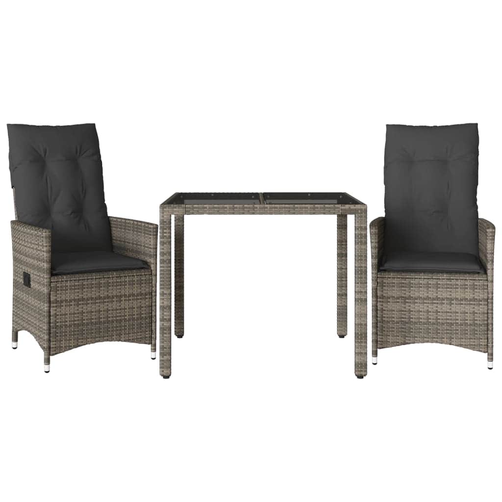 Contemporary 3 Piece Bistro Set with Outdoor Retreat Modern Living