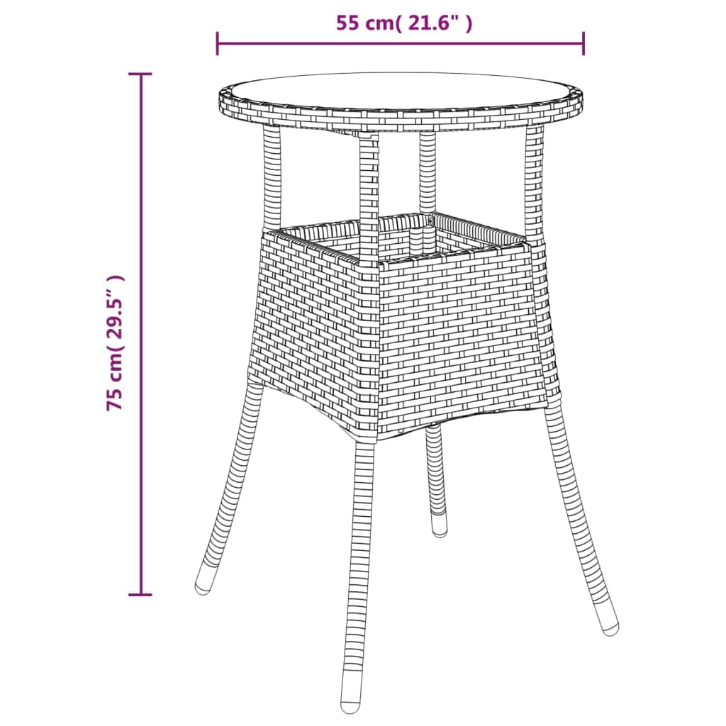 Contemporary 3 Piece Garden Bistro Set Lounge Area Patio Relax