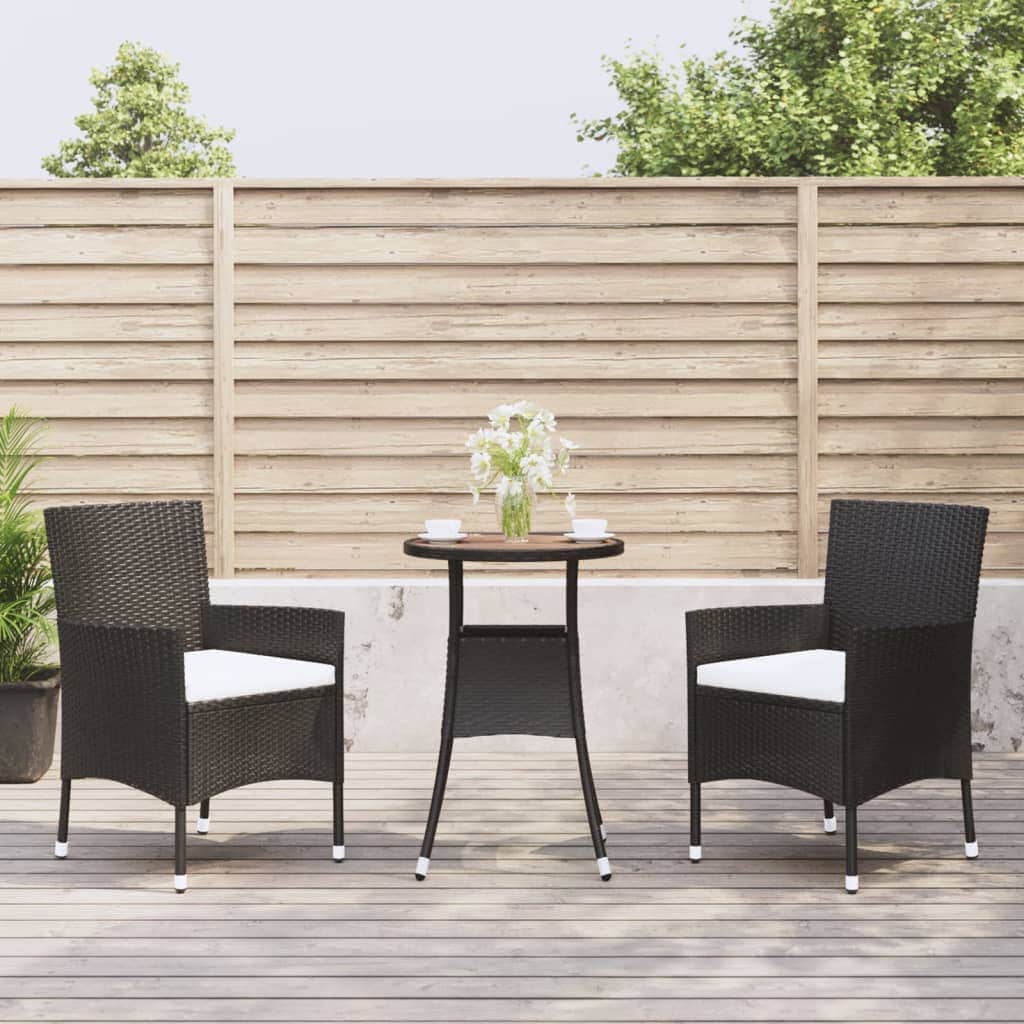 Contemporary 3 Piece Garden Bistro Set Lounge Area Patio Relax