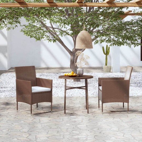 Contemporary 3 Piece Garden Dining Set Relaxing Seating