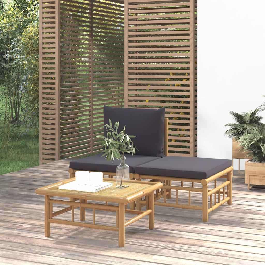 Contemporary 3 Piece Garden Lounge Set Indoor Outdoor Use Boho