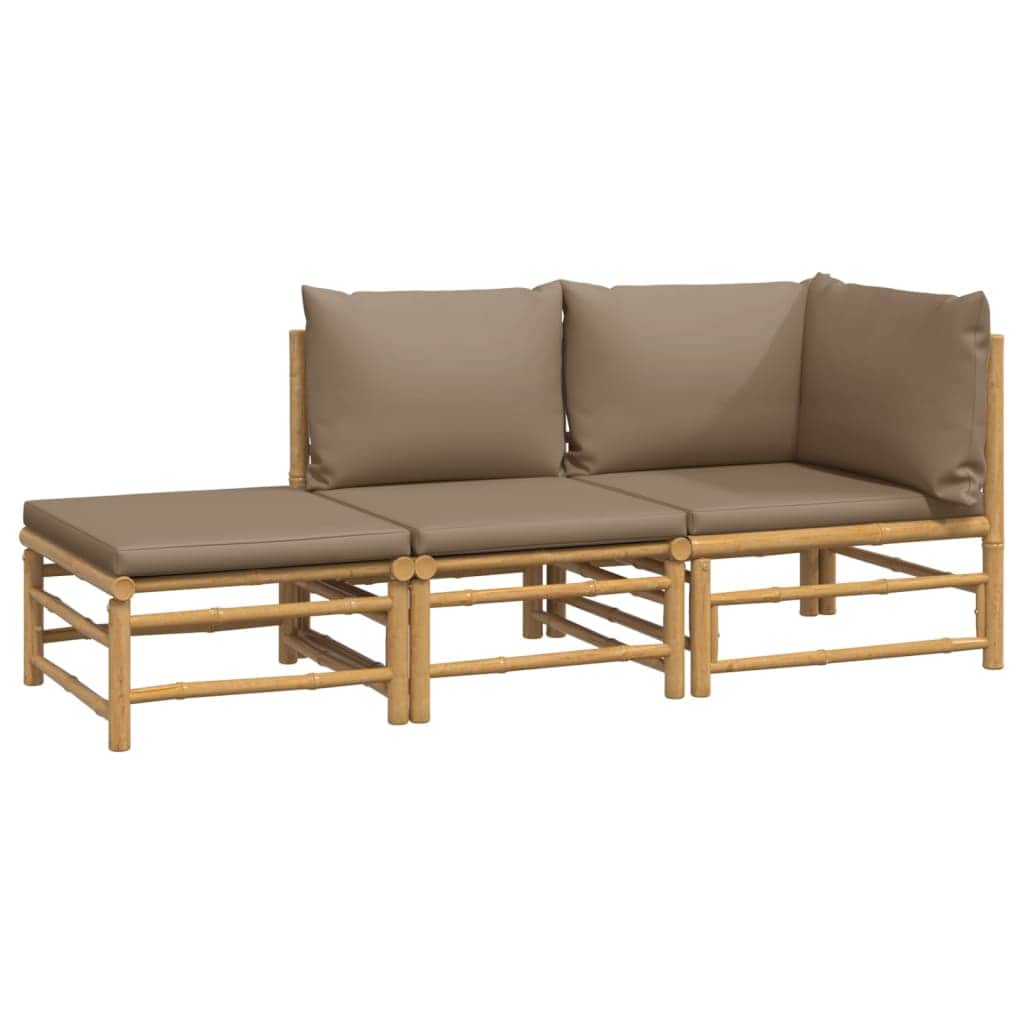 Contemporary 3 Piece Garden Lounge Set Patio Setup Urban Style