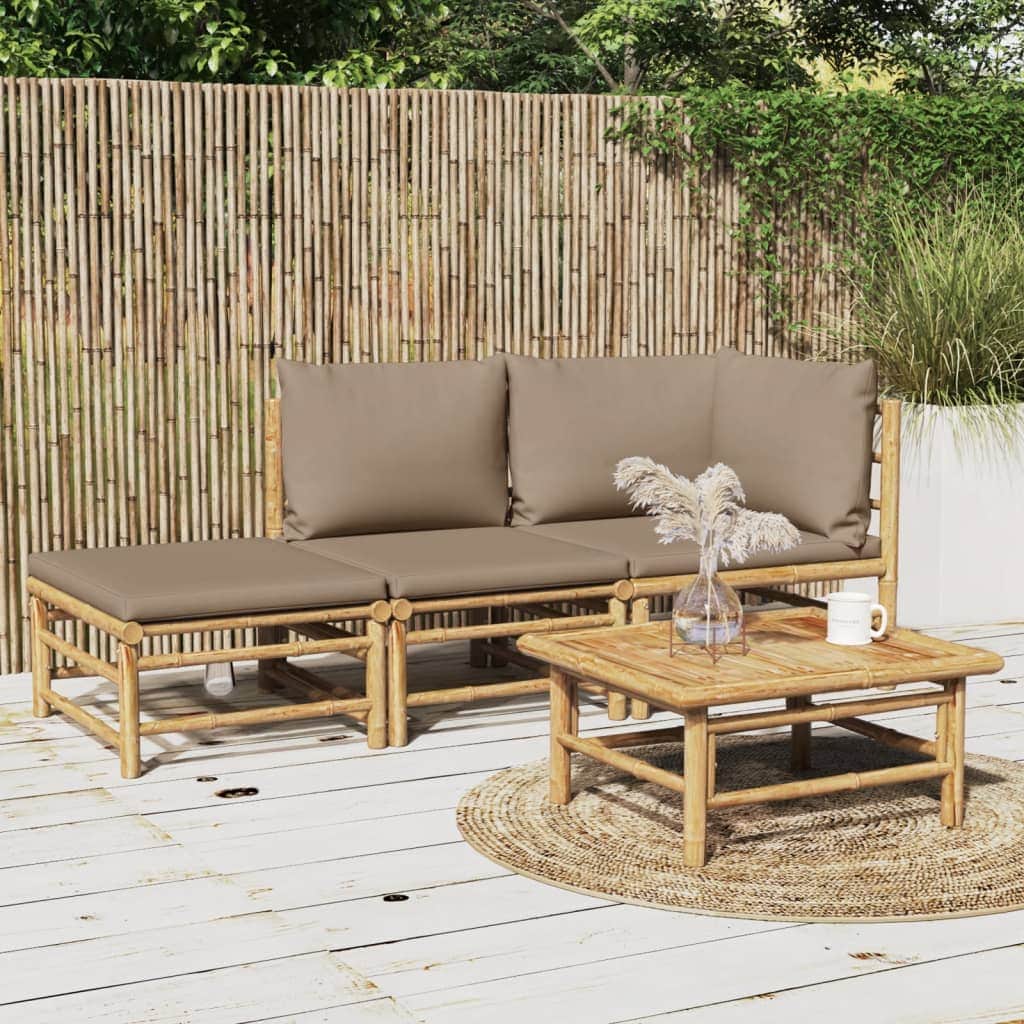 Contemporary 3 Piece Garden Lounge Set Patio Setup Urban Style