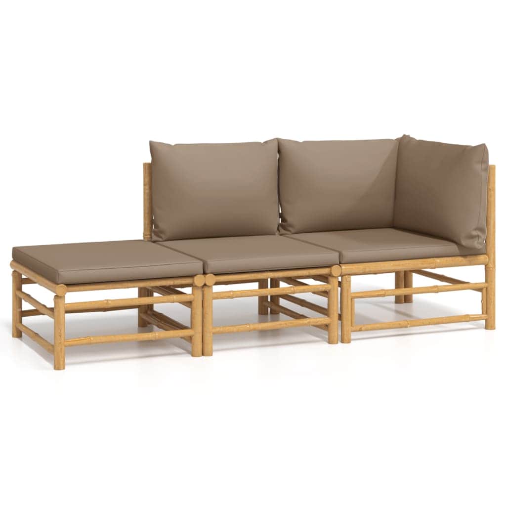 Contemporary 3 Piece Garden Lounge Set Patio Setup Urban Style