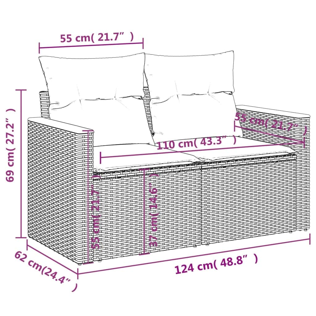 Contemporary 3 Piece Garden Sofa Set Living Space Upgrade Home Comfort
