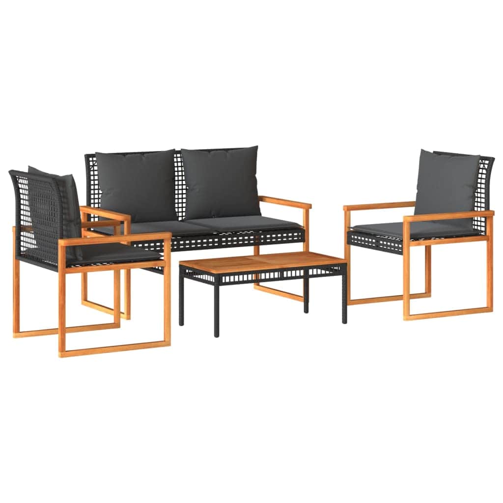 Contemporary 4 Piece Garden Lounge Set Patio Setup Garden Leisure