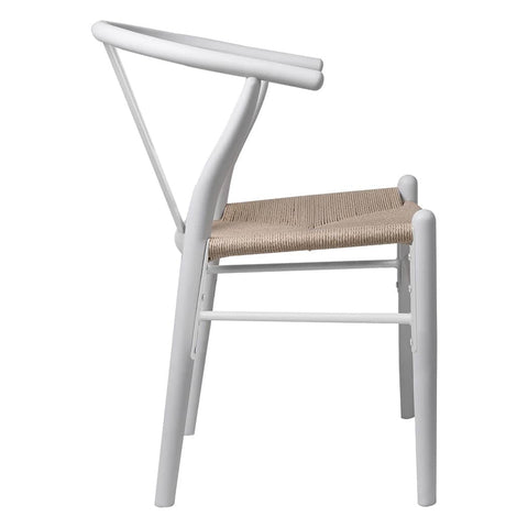 Contemporary 4x Dining Chairs Wooden Hans White  Wood Finish