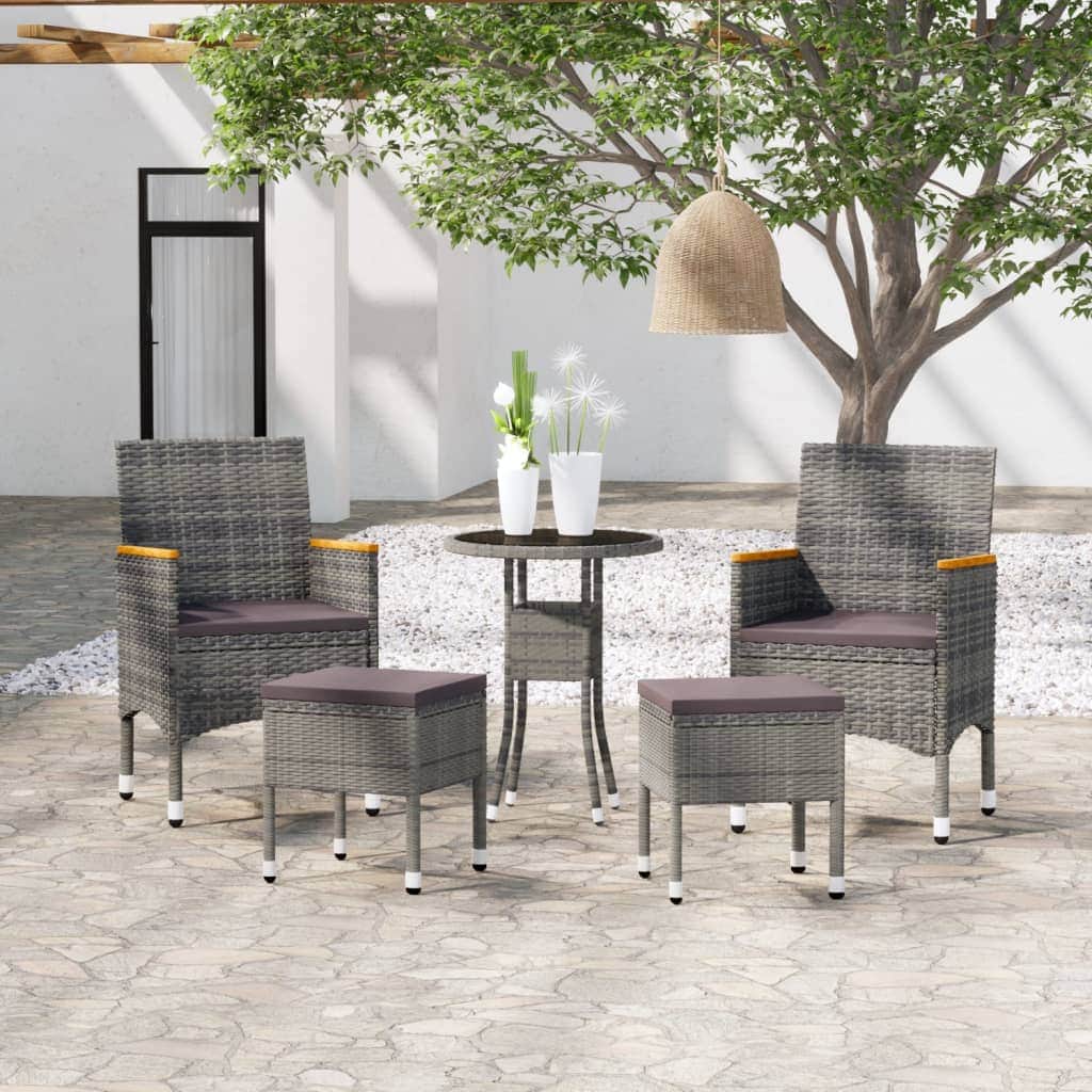Contemporary 5 Piece Garden Lounge Set Patio Setup Modern Living