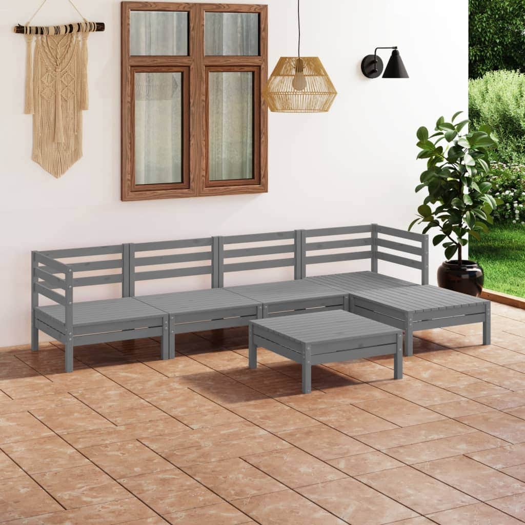 Contemporary 6 Piece Garden Lounge Set Daily Living Essential Outdoor Living