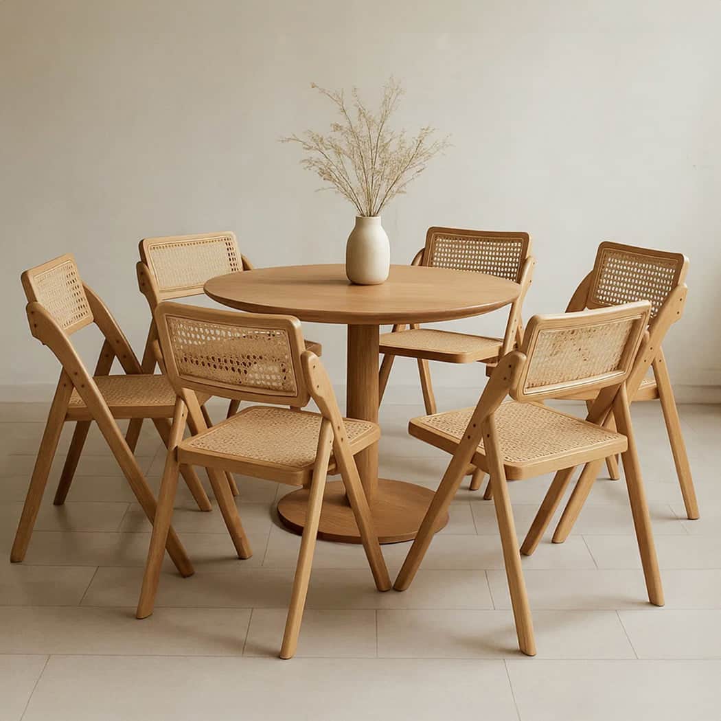 Contemporary 6X Dining Chairs Foldable Accent  Space-Saving Design