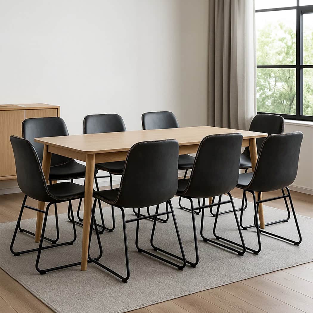 Contemporary 8x Dining Chairs Kitchen Table  Easy Assembly Classic