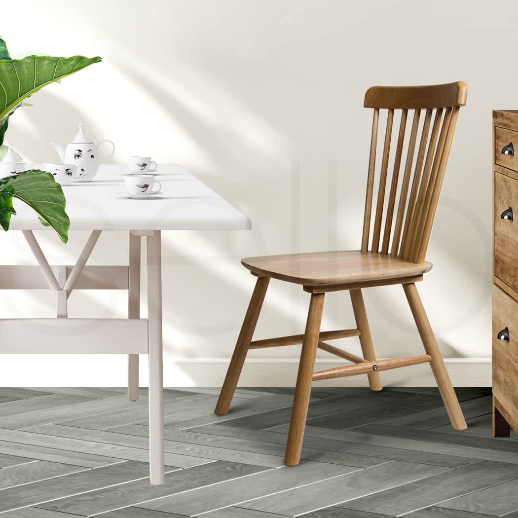 Contemporary 8x Dining Chairs Kitchen Windor Oak  Wood Finish