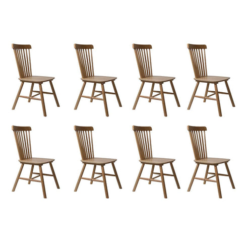 Contemporary 8x Dining Chairs Kitchen Windor Oak  Wood Finish