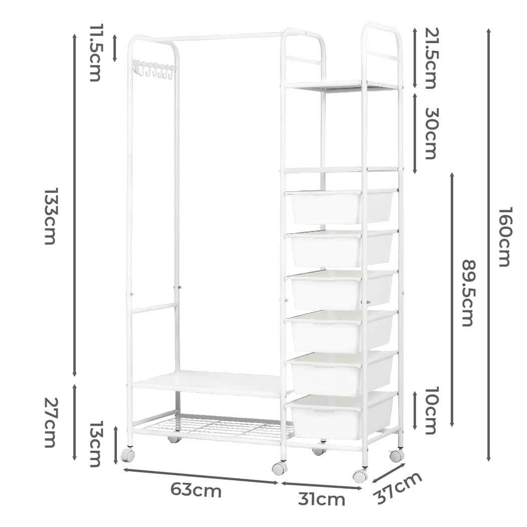 Contemporary 94CM Clothes Rack Stand Heavy Duty Hanging  Adjustable