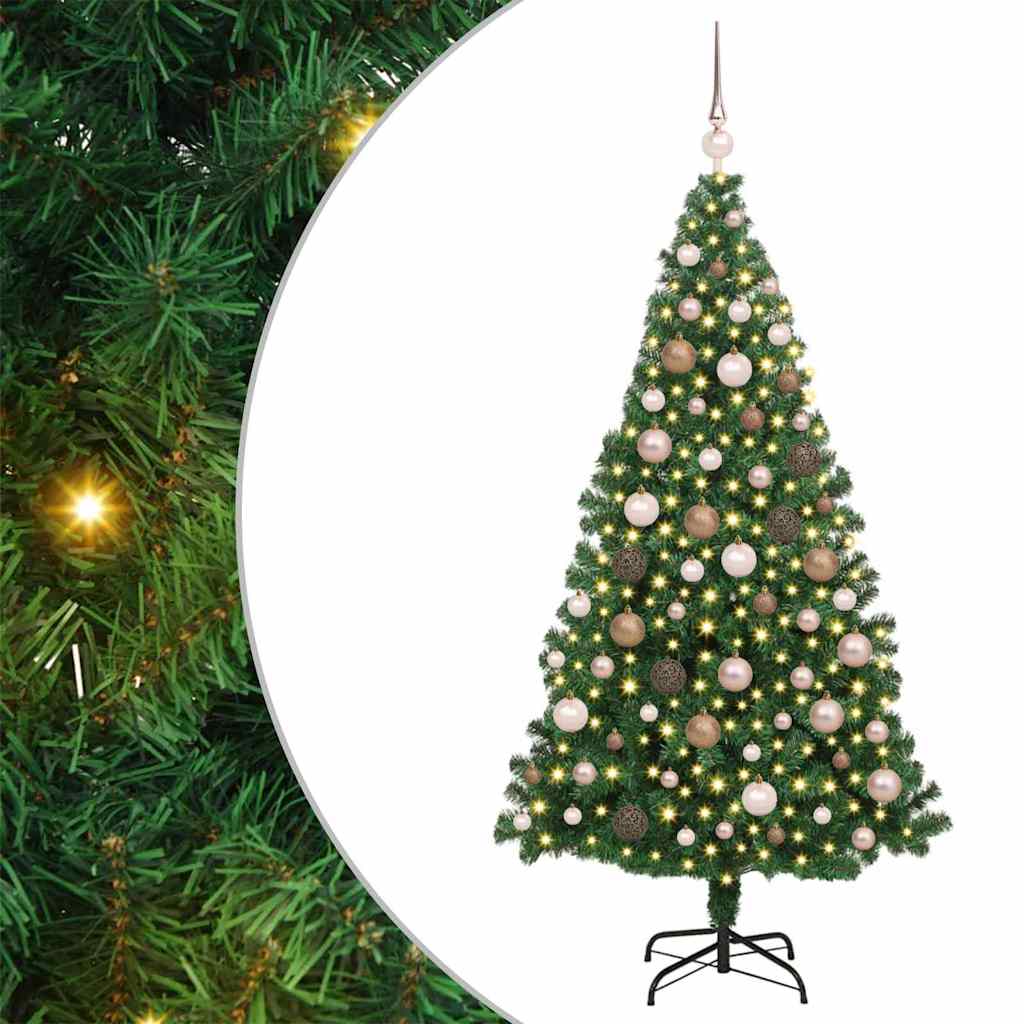 Contemporary Artificial Christmas Tree Green 180cm PVCSteel and Plastic