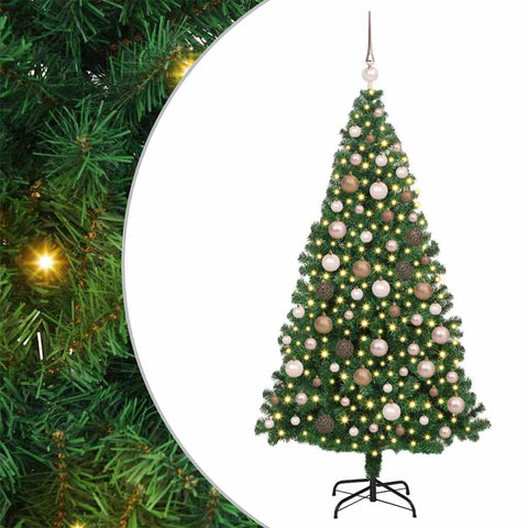 Contemporary Artificial Christmas Tree Green 180cm PVCSteel and Plastic