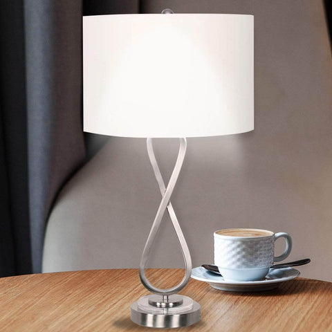Contemporary Brilliance Nickel Finish Table Lamp