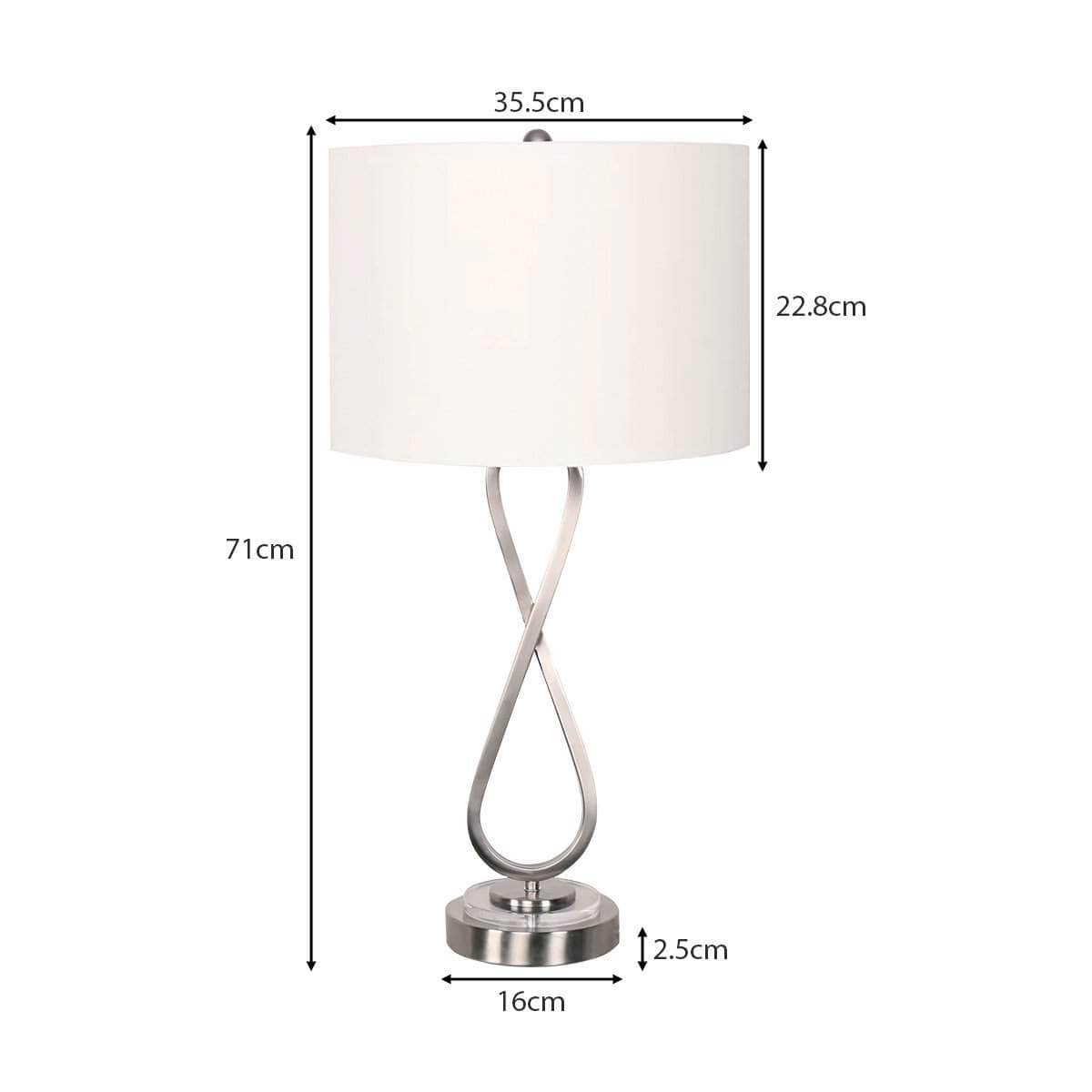 Contemporary Brilliance Nickel Finish Table Lamp