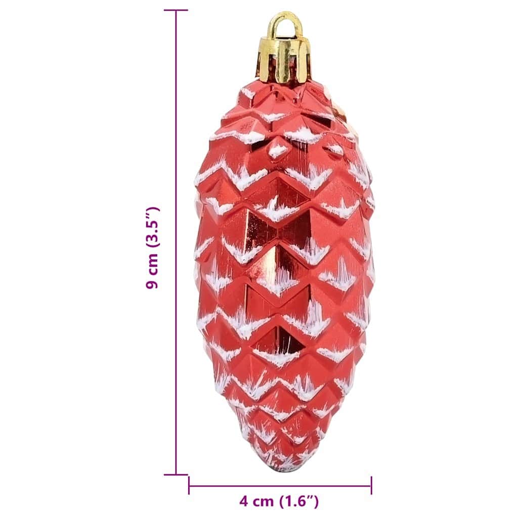 Contemporary Christmas Pine Cone Ball 40 pcs Red - High Quality Build